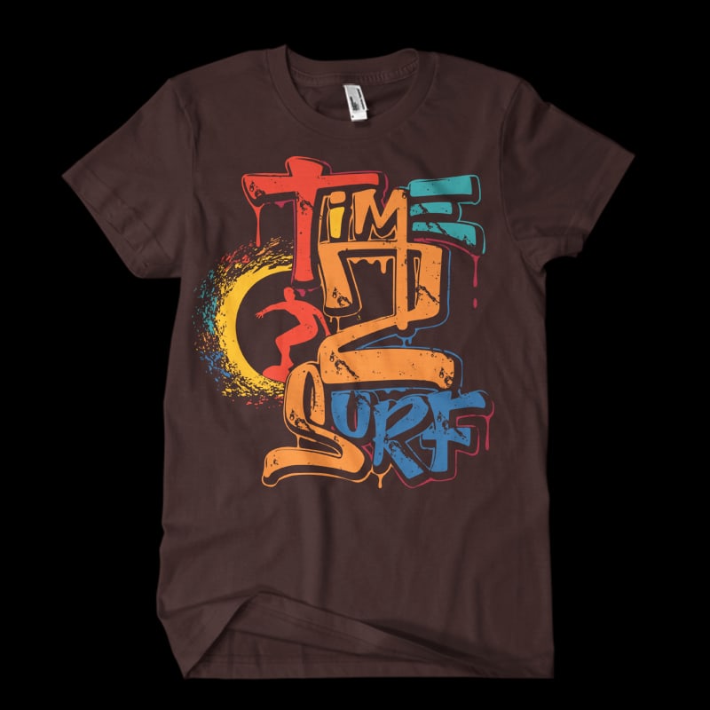 time to surf t shirt design for sale