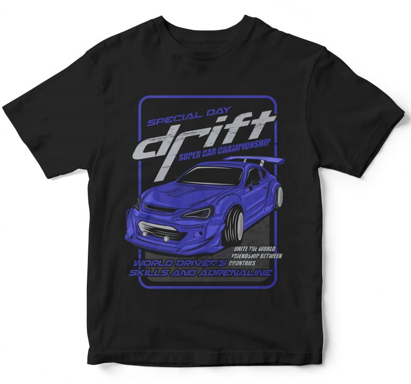 25 pop car style t-shirt designs combined with lettering design bundles