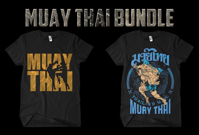 Muay Thai BUNDLE t shirt design for printful