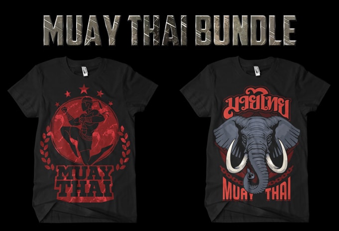 Muay Thai BUNDLE t shirt design for printful