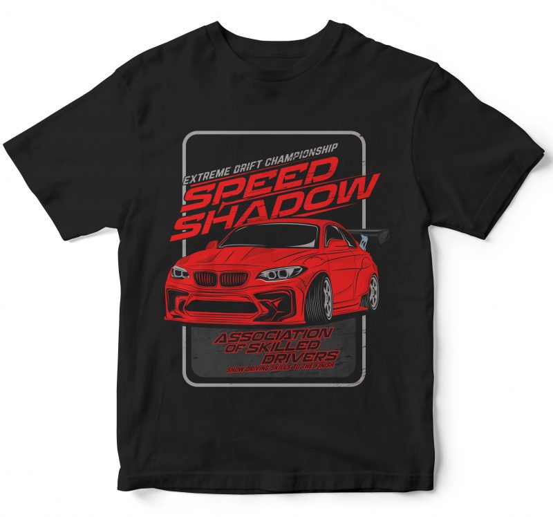 25 pop car style t-shirt designs combined with lettering design bundles