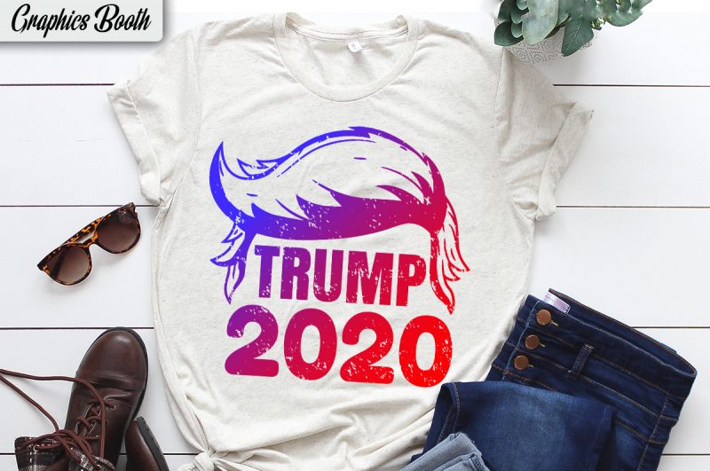 Trump 2020  t shirt design to buy,  vector T-shirt Design, American election 2020.