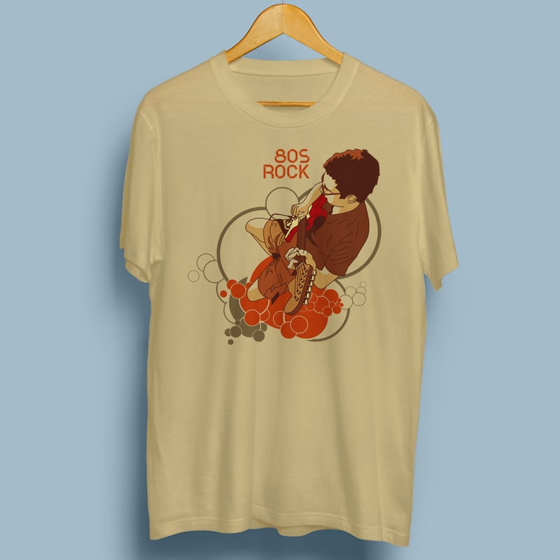 80s rock t shirt design for sale