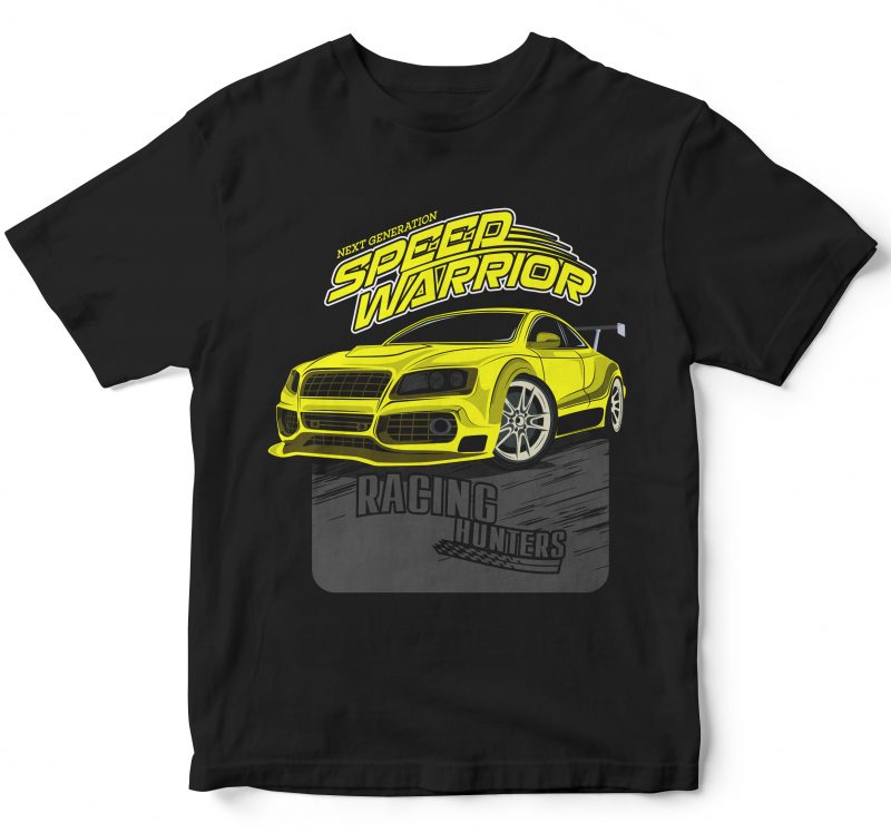 25 pop car style t-shirt designs combined with lettering design bundles