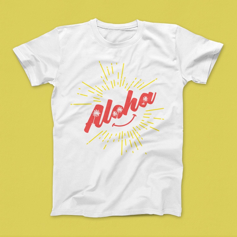 Aloha t shirt design for commercial use