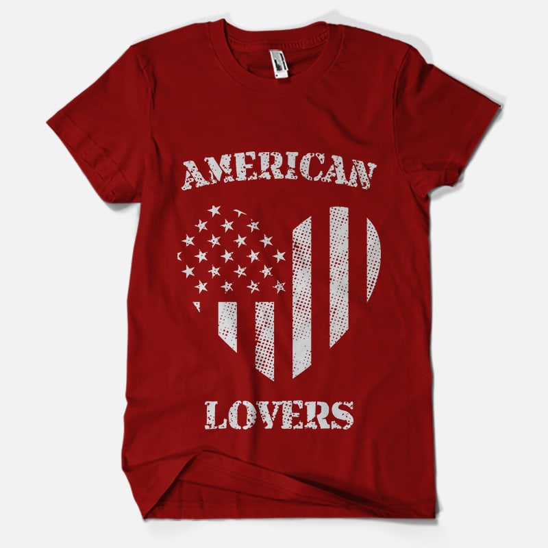 American Lovers graphic t-shirt design