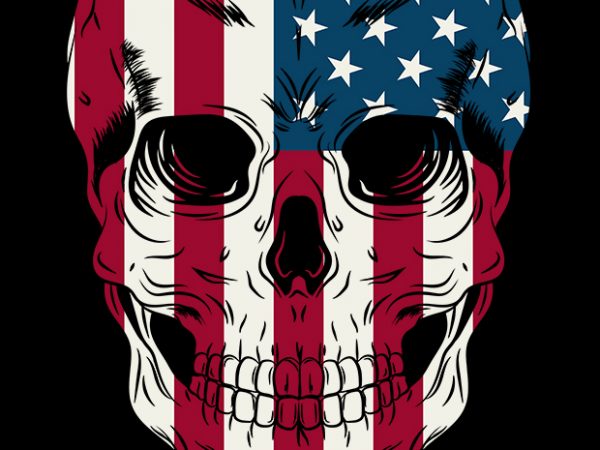 Skull of america 1 t-shirt design for commercial use