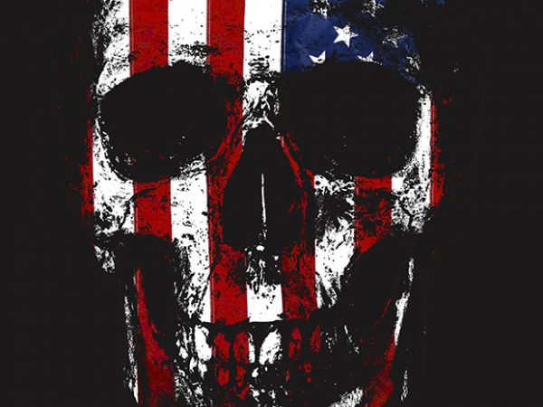 Skull of america 2 t-shirt design png