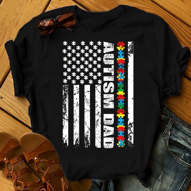 SPECIAL AUTISM AWARENESS PART 1- 51 EDITABLE DESIGNS – 90% OFF – PSD and PNG – LIMITED TIME ONLY! ready made tshirt design