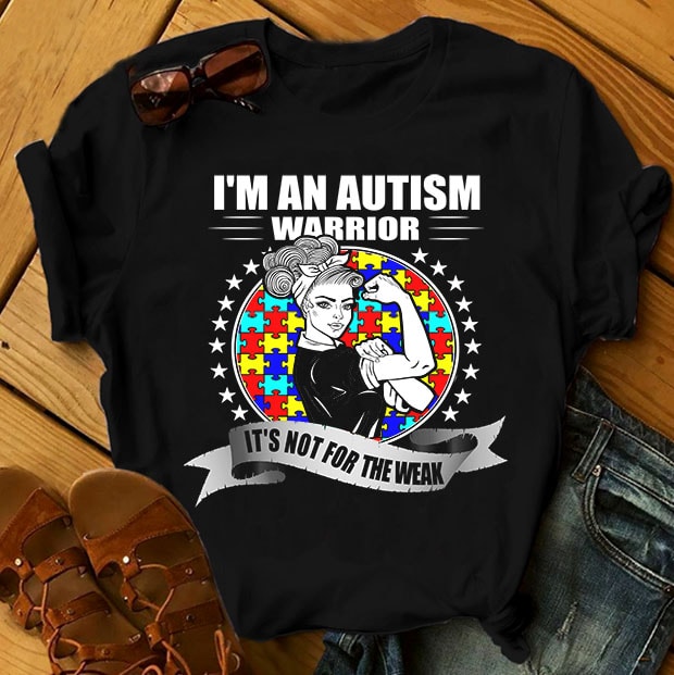 SPECIAL AUTISM AWARENESS PART 1- 51 EDITABLE DESIGNS – 90% OFF – PSD and PNG – LIMITED TIME ONLY! ready made tshirt design