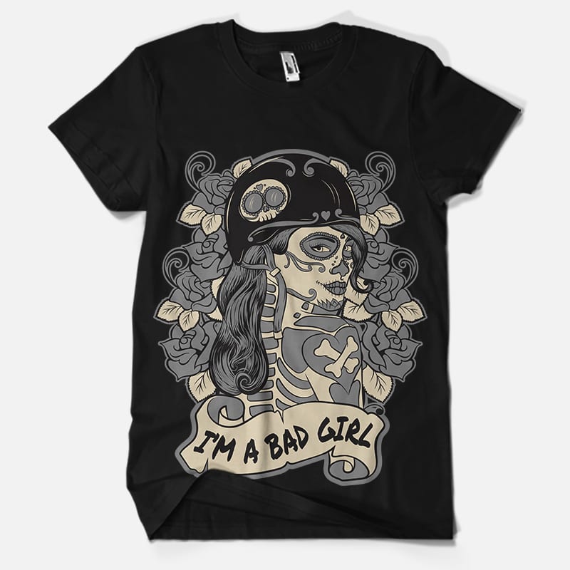 Bad Girl Muerte t shirt design