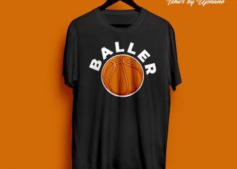 BALLER Baseball t shirt design for sale