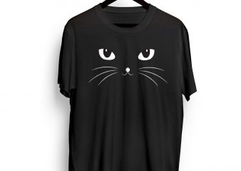 Black CAT graphic t-shirt design for sale