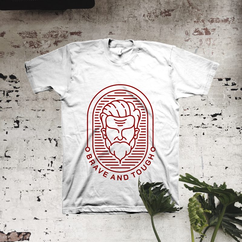 Brave and Tough buy t shirt design for commercial use