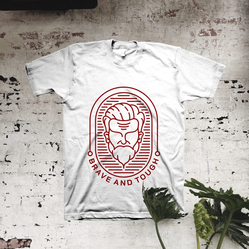 Brave and Tough buy t shirt design for commercial use