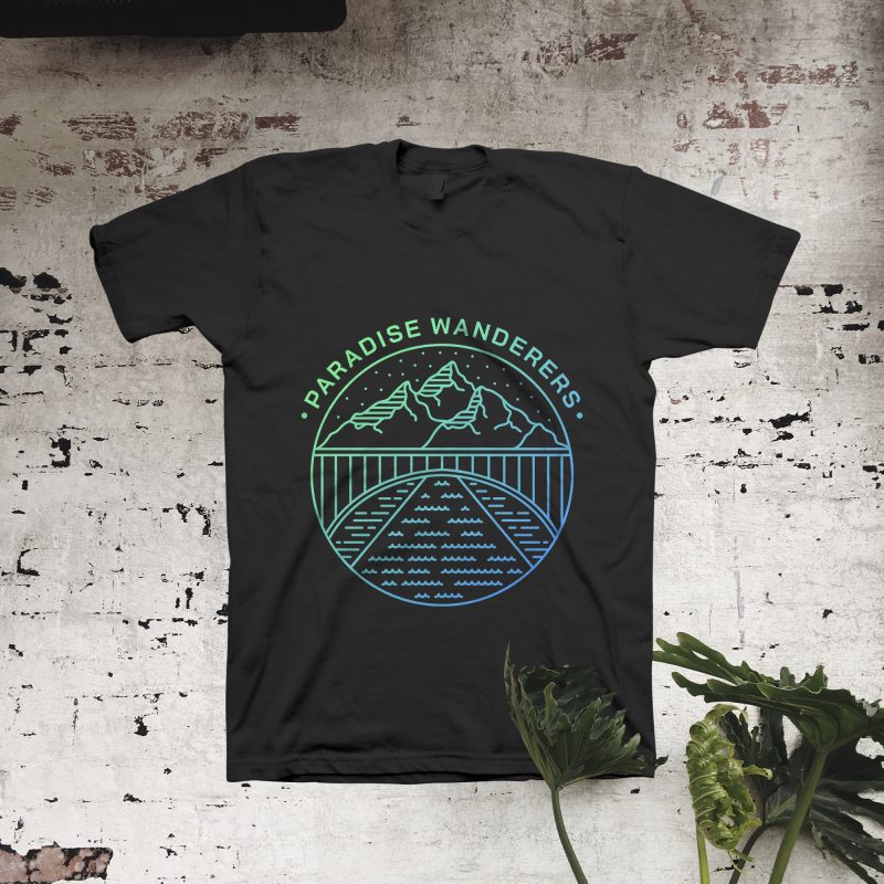 Paradise Wanderers t shirt design template