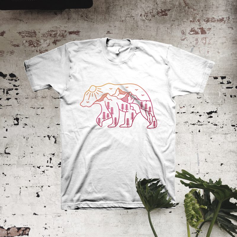 The Adventurous Bear t-shirt design for sale
