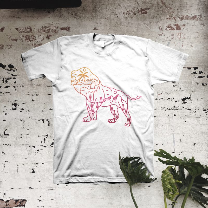 The Adventurous Lion t shirt design for sale