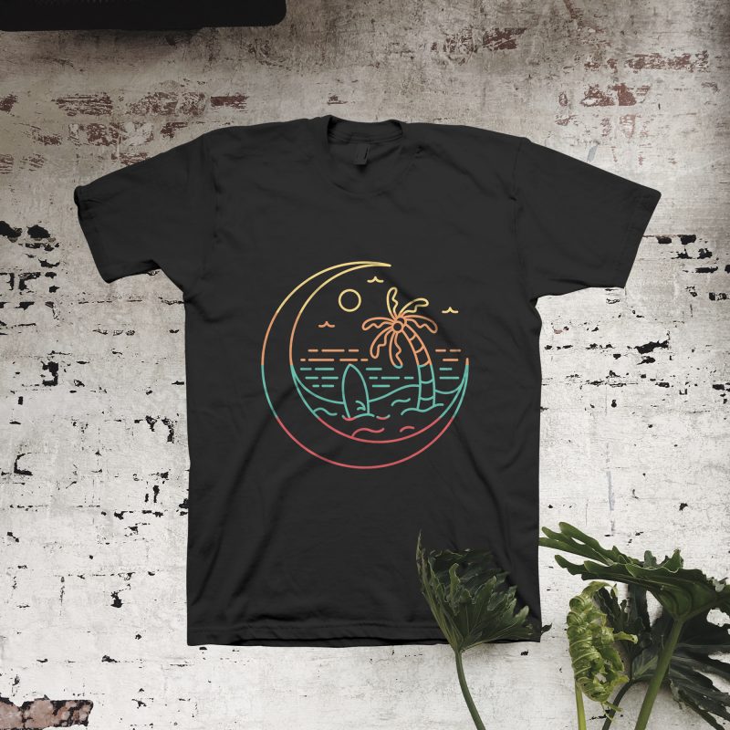 Vacation on The Moon t shirt design for sale
