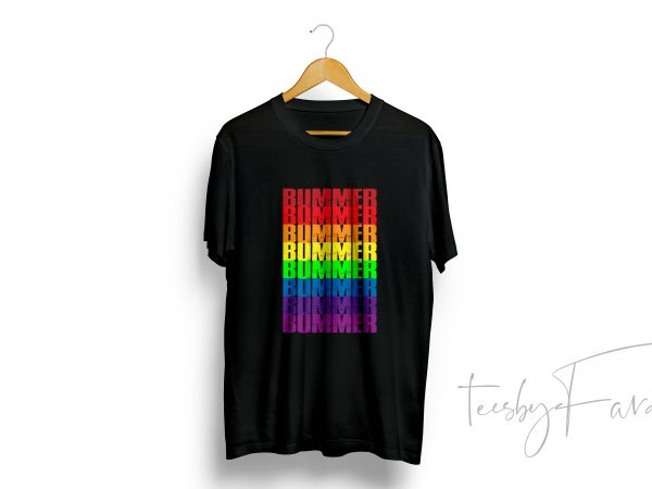 Bummer colorful t-shirt artwork t shirt design to buy