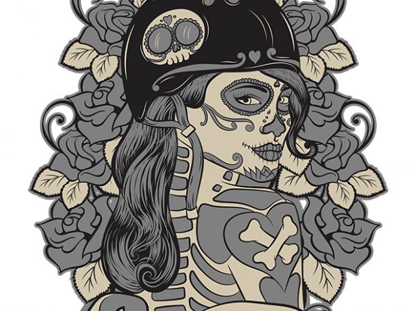 Bad girl muerte t shirt design