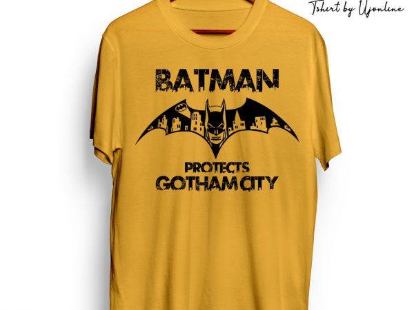 Batman-protects-gotham-city t shirt design for sale