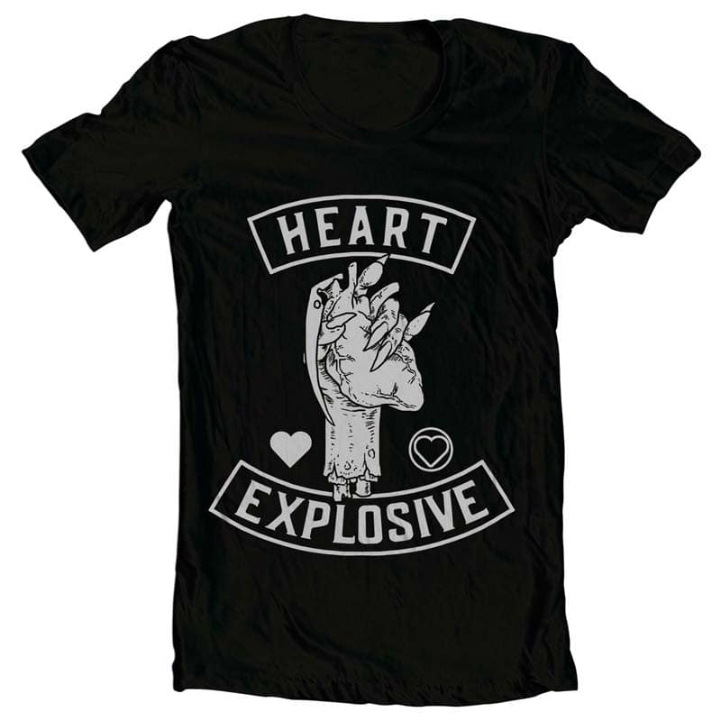 Heart Explosive t shirt design to buy