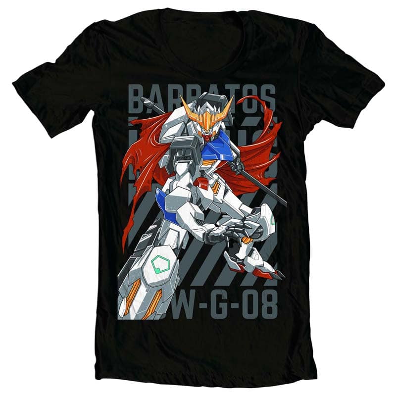 GUNDAM BARBATOS design for t shirt vector t shirt design