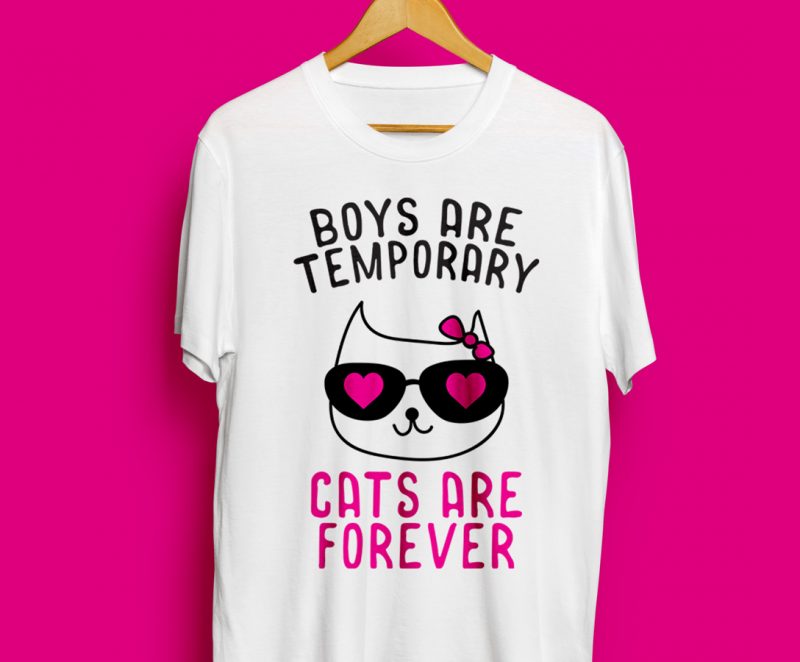 Boys are temporary cats are permanent t shirt design for download