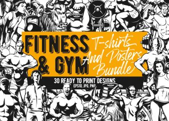 Fitness & Gim Bundle t shirt graphic design