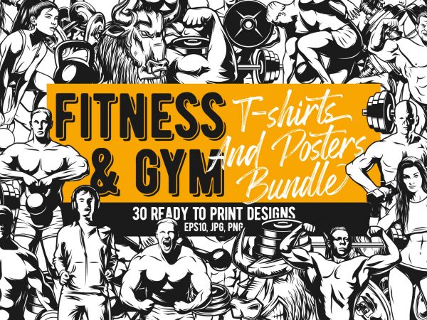 Fitness & gim bundle t shirt graphic design