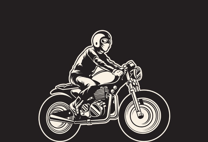 Cafe Racer print ready t shirt design - Buy t-shirt designs