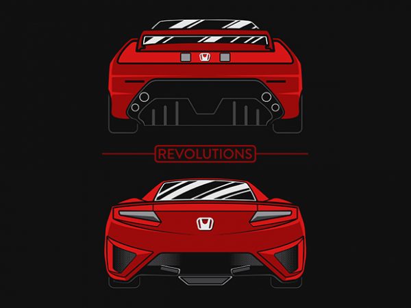 Car nsx revolution t-shirt design for sale