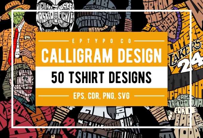 50 Calligram Tshirt Designs