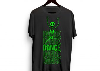 Dancing Skull t shirt design for download