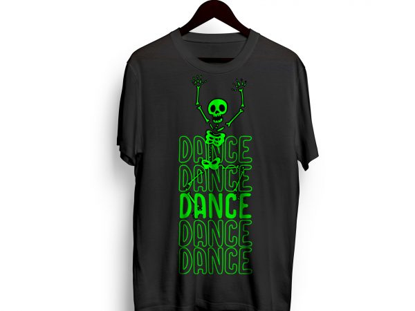 Dancing skull t shirt design for download