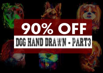 Super cool dog hand drawn bundle - part 3 -22 designs