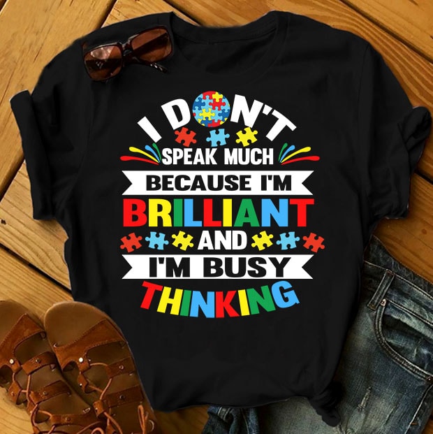 SPECIAL AUTISM AWARENESS PART 1- 51 EDITABLE DESIGNS – 90% OFF – PSD and PNG – LIMITED TIME ONLY! ready made tshirt design