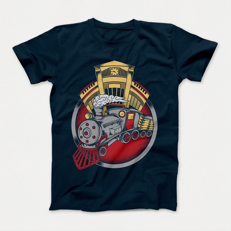 Drive The Train graphic t-shirt design
