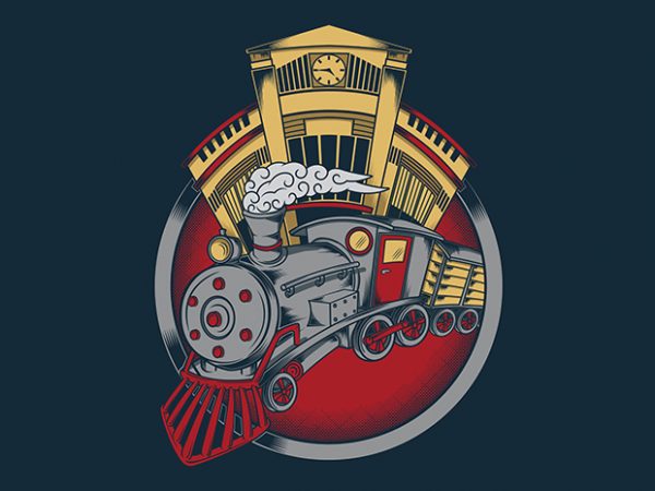 Drive the train graphic t-shirt design