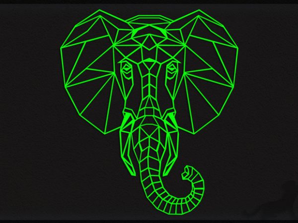 Elephant poly design for t shirt