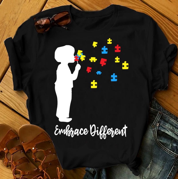 SPECIAL AUTISM AWARENESS PART 1- 51 EDITABLE DESIGNS – 90% OFF – PSD and PNG – LIMITED TIME ONLY! ready made tshirt design