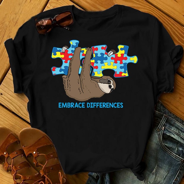 SPECIAL AUTISM AWARENESS PART 1- 51 EDITABLE DESIGNS – 90% OFF – PSD and PNG – LIMITED TIME ONLY! ready made tshirt design