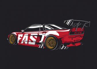 Fast But Slow Race Car t shirt design artwork