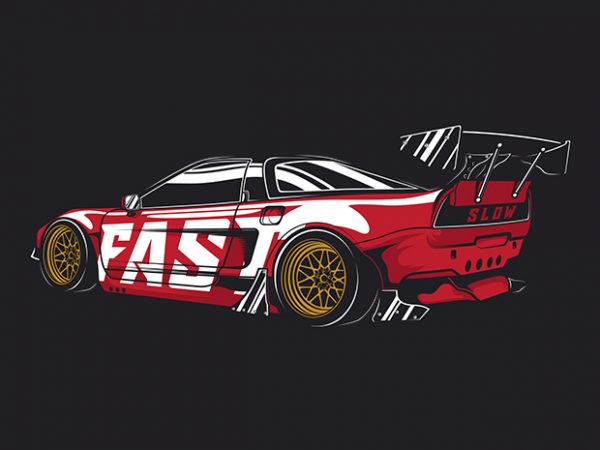 Fast but slow race car t shirt design artwork
