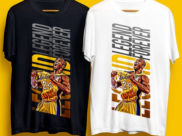 Kobe Bryant The Legend Forever T-Shirt Design for Commercial Use Kobe Bryant The Legend Forever T-Shirt Design for Commercial Use