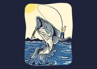 Fish Strike t-shirt design png