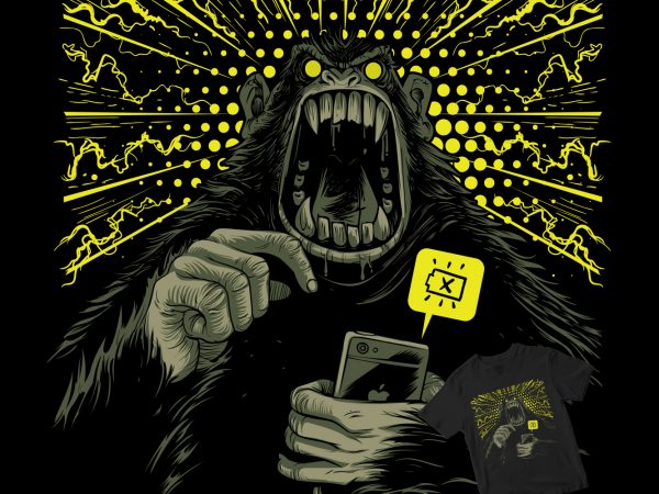 Arrggg!!! angry ape lowbatt graphic t-shirt design