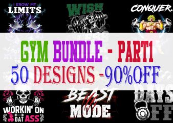 GYM Bundle Part 1 – 50 Designs – 90% OFF