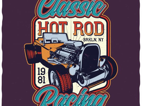 Classic racing vector t-shirt design